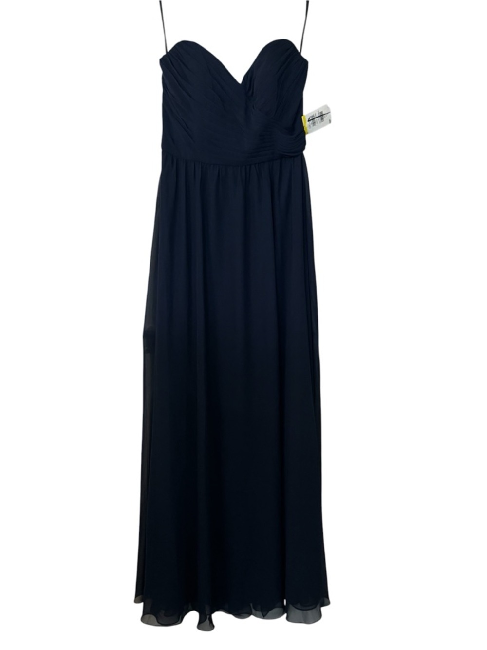 After Six Women’s Navy Blue Strapless Ruched Pleated Maxi Dress Sz 6 NWOT